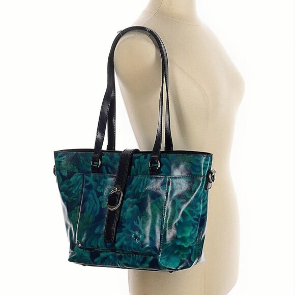 New Patricia Nash Noto Shoulder Tote Bag Deep Blue Sea - Picture 2 of 7